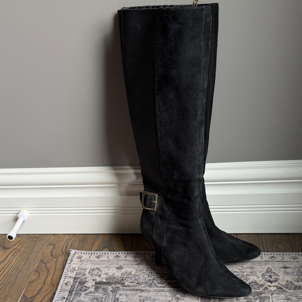 Calvin Klein Julietta Women US 8.5 wide Calf Black Knee High Boot